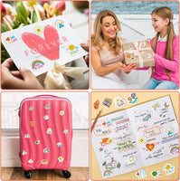 Haooryx 300pcs Religious Cartoon Foam Stickers Sunday School Bible Christian Faith Rainbow Heart Shape Self Adhesive EVA Foam Sticker 3D Puffy Cute Sticker for Kids Rewards Scrapbook Laptops Decor