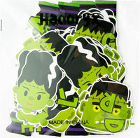 Haooryx 118Pcs Halloween Frankly We Love Reading Green Monster Bride Bulletin Board Classroom Decoration Set, Green Monster Character Cutouts for Halloween Home Party School Chalkboard Wall Decor