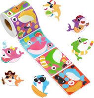 Haooryx 300pcs Ocean Animal Make A Shark Stickers Roll Funny Make Your Own Sea Creature Sticker Mix and Match Shark DIY Sticker for Water Bottles Laptop Kids Birthday Party Favors