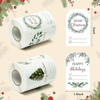 Haooryx 600Pcs Christmas Watercolor Plants Gift Tag Christmas Tree Roll Sticker to from Self Adhesive Name Tag Label for Winter Holiday Festive Presents Package Envelope Seals Cards Decorations
