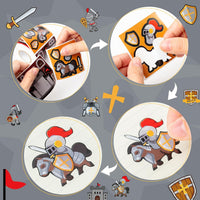 Haooryx 300pcs Armor of God Scene DIY Sticker Roll, Make Your Own Knight Castle Sticker Decals Armor of God Faith Cartoon Medieval Armor Mix and Match Religious Sticker for Sunday School VBS Supply