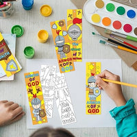 Haooryx 75Pcs Armor of God Color Your Own Bookmarks Religious Knight Christian DIY Coloring Blank Bookmarks Sunday School Art Crafts Supplies Goodie Bag Fillers Classroom Reading Enthusiasts Rewards