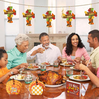 Haooryx 28 Pack Fall Christian Cross Craft Kit Make Your Own Religious Thanksgiving Thankful Cross Hanging Ornament DIY Thankful Craft Religious Classroom Sunday School Church Give Thanks Party Decor