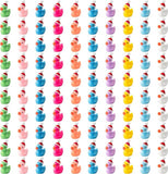 Haooryx 100pcs Christmas Mini Resin Ducks Charms Pendants Colorful Christmas Hat Duck Jewelry Charms Miniature Duck Tiny Figures Ornaments for Xmas Tree Diy Making Bracelet Necklace Earrings Crafts