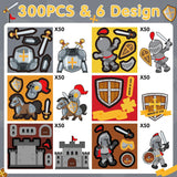 Haooryx 300pcs Armor of God Scene DIY Sticker Roll, Make Your Own Knight Castle Sticker Decals Armor of God Faith Cartoon Medieval Armor Mix and Match Religious Sticker for Sunday School VBS Supply