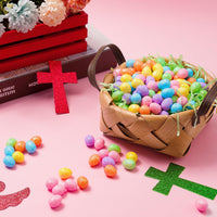 Haooryx 241Pcs Easter Mini Foam Eggs and Grass, Glitter Foam Eggs Bulk Decorative for Easter Party Kids Classroom DIY Craft Favor Supplies Easter Basket Stuffers Spring Party Home Dinner Table Decor