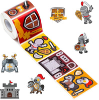 Haooryx 300pcs Armor of God Scene DIY Sticker Roll, Make Your Own Knight Castle Sticker Decals Armor of God Faith Cartoon Medieval Armor Mix and Match Religious Sticker for Sunday School VBS Supply