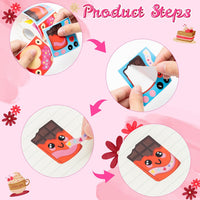 Haooryx 300pcs Valentine’s Day Make A Dessert Face Scene Sticker Roll, Make Your Own Dessert Cute Donut Ice Cream Cupcake Chocolate Sticker Mix and Match Sweet and Treat Party Decor Scrapbook Decor