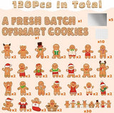 Haooryx 120Pcs Christmas Winter Gingerbread Man Bulletin Board Classroom Decoration Set, Gingerbread Man Pattern Paper Cut-outs for Christmas Theme Party Home School Window Wall Blackboard Decor