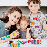 Haooryx 1000pcs Jesus Loves You Sticker Rolls, 16 Designs Christian Religious Self Adhesive Sticker Decals Cute Cartoon Bible Cross Religious Sticker for Kids Church Activity Sunday School VBS Supply