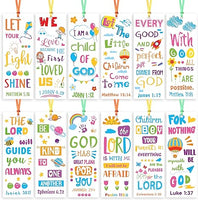 Haooryx 123pcs Bible Verse Bookmarks for Kids, Religious Inspirational Bookmarks Colorful Flower Balloon DIY Book Marks Sunday School Supplies Reading Lovers Gift Goodie Bag Fillers Class Rewards