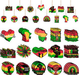 Haooryx 46Pcs Juneteenth Wooden Hanging Ornament Decoration 1865 Freedom Day Wooden Slices Gift Tags Pendant with Rope for African American Happy Juneteenth Day Independence Day Home Celebration Decor