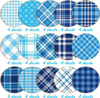Haooryx 60pcs Winter Season Blue and White Plaid Pattern Paper Set, 11 x 11 Inch Snowflakes Blue and White Buffalo Double-Sided Glossy Origami Paper Christmas DIY Scrapbook Giftwrap Decorative Paper