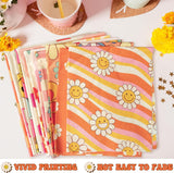 Haooryx 12pcs Hippie Groovy Patterned Cotton Fabric Bundles 22 x 18 Inch Retro Boho Rinbow Floral Printed Fat Quarter Vintage Cute Cotton Fabric for DIY Handmade Sewing Quilting Crafting Patchwork