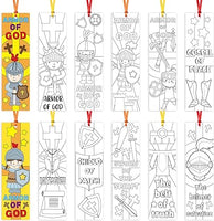Haooryx 75Pcs Armor of God Color Your Own Bookmarks Religious Knight Christian DIY Coloring Blank Bookmarks Sunday School Art Crafts Supplies Goodie Bag Fillers Classroom Reading Enthusiasts Rewards