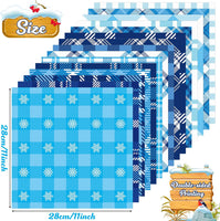 Haooryx 60pcs Winter Season Blue and White Plaid Pattern Paper Set, 11 x 11 Inch Snowflakes Blue and White Buffalo Double-Sided Glossy Origami Paper Christmas DIY Scrapbook Giftwrap Decorative Paper