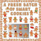 Haooryx 120Pcs Christmas Winter Gingerbread Man Bulletin Board Classroom Decoration Set, Gingerbread Man Pattern Paper Cut-outs for Christmas Theme Party Home School Window Wall Blackboard Decor