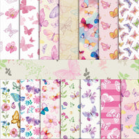 Haoorx 60pcs Spring Theme Butterfly Patterned Paper Set, Double-Sided 11’ x11’ Colorful Cute Butterfly Origami Paper Watercolor Butterfly Scrapbook Specialty Paper for Spring Easter Giftwrap Supplies