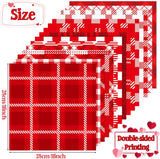 Haooryx 60pcs Valentine’s Day Red Plaid Patterned Paper Set, Double-sided 11’x11’ Heart Pattern Red Buffalo Plaid Scrapbook Specialty Paper Origami Paper for Valentine’s DIY Scrapbook Giftwrap Decor