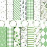 Haooryx 60pcs Green Eucalyptus Leaves Patterned Paper, 11x11 Inch Greenery Double-Sided Decorative Craft Paper Cute Eucalyptus Leaves Plaid Scrapbook Origami Paper Gift Wrap DIY Photo Album Decor