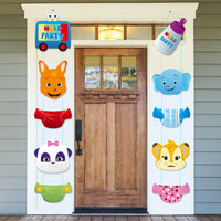 HAOORYX Word Party Action Sign Cutouts Kids Theme Party Banner Decorations Supplies Door Porch Sign for Word Party Birthday Parties Baby Shower Wall Decor Welcome Hanger Sign 10counts