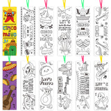 Haooryx 75Pcs Fiesta Color Your Own Bookmarks, Mexican Party Cino de Mayo Theme Kids DIY Coloring Blank Bookmarks, Teachers Students Classroom Rewards Supplies Party Game Prize Goodie Bag Fillers