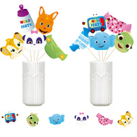 Haooryx 30Pcs Word Party Centerpieces Stick Table Toppers, Word Party Birthday Party Table Decorations Favor Double Sided Cake Topper Photo Booth Props for Kids Theme Party Supplies Baby Shower Decor
