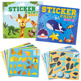 Haooryx Animal Stickers Paint Books Craft for Kids, Dinosaur Unicorn Shark Dolphin Turtle More Land and Sea Animal Designs DIY Puzzles Book for Kids Art Craft Gift -Create 24 Pictures …
