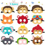 HAOORYX 12Pcs Cocomelon Felt Masks Theme Party Supplies Costumes Parties Dress Up Favors Super Baby JoJo Masks Photo Booth Prop Cosplay Pretend Play Accessories Gift for Kids Boys Girls