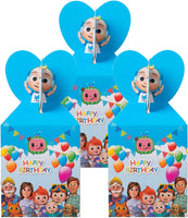 HAOORYX 18 Pack Cocomelon Party Favor Boxes- Paper Candy Treat Box Party Supplies, Cute Chocolate Cookie Snack Container for Baby Shower Goodie Bag Cocomelon Theme Birthday Parties Return Gift Package