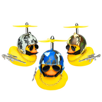 Haooryx 3 Pack Camouflage Rubber Duck Toys Car Ornaments Helmet Yellow Duck Car Dashboard Decoration Set, Camouflage Series Trim Suit Cool Ducks With Propellers Glasses Gold Chain for Kids Adults Gift