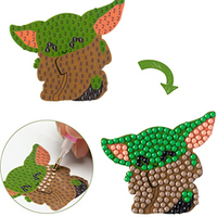 Haooryx Baby Grogu Diamond Painting Stickers Kits for Kids, 12 Style Patterns DIY 5D Diamond Drawing Sparkle Stickers Waterproof Shine Mosaic Arts Craft for Children Adult and Beginners