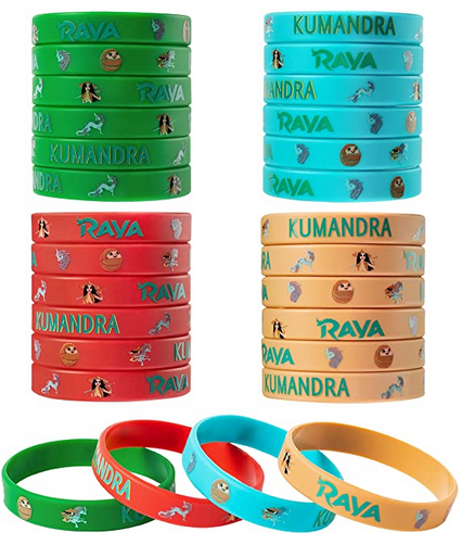 Haooryx 24Pcs Silicone Bracelet Dragon Princess Adventure Kumandra Journey Theme Party Bracelets Soft Rubber Wristband Sport Stretch Dress Up Accessories Birthday Gift Favor Goodie Bag Stuffer for Kid
