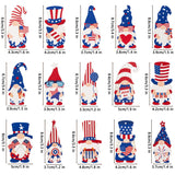 Haooryx 46PCS Patriotic Gnome Wood Hanging Ornaments 4th of July Leprechaun Gnome Elf Wooden Tags Pendants with Rope for American Independence Memorial Day Home Tree Party Decorations
