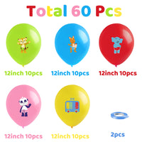 Haooryx 50Pcs Word Party Balloons Party Decorations Supplies Kit, 12 Inches Colorful Latex Balloons Cartoon Word Party Theme Parties Favors for Baby Shower Room Decor Kids Birthday Party Decoration