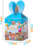 HAOORYX 18 Pack Cocomelon Party Favor Boxes- Paper Candy Treat Box Party Supplies, Cute Chocolate Cookie Snack Container for Baby Shower Goodie Bag Cocomelon Theme Birthday Parties Return Gift Package