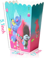 HAOORYX 30 Pack Trolls party popcorn boxes, Candy Container, Trolls Themed Party Decoration Supplies,Great for movie night movie party theme, theater themed decorations or Carnival party circus