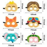 HAOORYX 12Pcs Cocomelon Felt Masks Theme Party Supplies Costumes Parties Dress Up Favors Super Baby JoJo Masks Photo Booth Prop Cosplay Pretend Play Accessories Gift for Kids Boys Girls