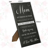 Haooryx Mom Hangable Canvas Poem Gifts, I Love You Mom Canvas Wall Art Gift for Mother from Son Daughter Mother's Day Birthday Gift Thanksgiving Day Christmas Present Home Bedroom Living Room Decor