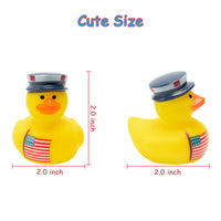 Haooryx 20Pcs Patriotic Rubber Duckies Toys, Novelty Funny Squeeze Ducks Fourth of July Party Supplies Red Blue White Bathtub Duck Toys Baby Shower Float Ducky Independence Day Gift Classroom Reward