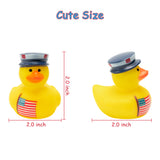 Haooryx 20Pcs Patriotic Rubber Duckies Toys, Novelty Funny Squeeze Ducks Fourth of July Party Supplies Red Blue White Bathtub Duck Toys Baby Shower Float Ducky Independence Day Gift Classroom Reward