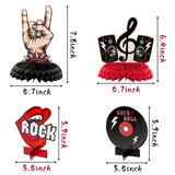 Haooryx 12PCS Rock and Roll Music Honeycomb Centerpieces, 3D Born to Rock Table Topper Decorations For Kids Boys Birthday Party Supplies 1950's Music Note Theme Back to 50s 60s Parties Decor