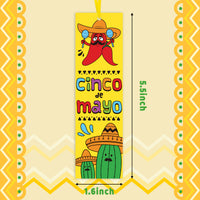 Haooryx 75Pcs Fiesta Color Your Own Bookmarks, Mexican Party Cino de Mayo Theme Kids DIY Coloring Blank Bookmarks, Teachers Students Classroom Rewards Supplies Party Game Prize Goodie Bag Fillers