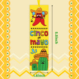 Haooryx 75Pcs Fiesta Color Your Own Bookmarks, Mexican Party Cino de Mayo Theme Kids DIY Coloring Blank Bookmarks, Teachers Students Classroom Rewards Supplies Party Game Prize Goodie Bag Fillers
