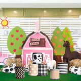 Haooryx 6 Rolls Farmhouse Wired Edge Ribbons Faux Burlap Cow Spot Jute Ribbon Black White Stripe Wave Point Linen Sackcloth Crafts for Wreath Floral Bouquet Wrapping Home Decor 2.5" x 30 Yards