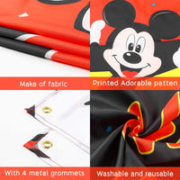 HAOORYX Mickey Happy Birthday Fabric Banner Backdrop, Mickey Party Decorations, Themed Party Favor supplies for Kids Baby Shower Photography Background -72.8 x 43.3 inch