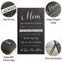 Haooryx Mom Hangable Canvas Poem Gifts, I Love You Mom Canvas Wall Art Gift for Mother from Son Daughter Mother's Day Birthday Gift Thanksgiving Day Christmas Present Home Bedroom Living Room Decor