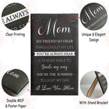 Haooryx Mom Hangable Canvas Poem Gifts, I Love You Mom Canvas Wall Art Gift for Mother from Son Daughter Mother's Day Birthday Gift Thanksgiving Day Christmas Present Home Bedroom Living Room Decor