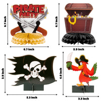 Haooryx 12Pcs Pirate Honeycomb Centerpieces, Table Decorations Honeycomb Balls for Kids Boys Birthday Party Supplies Favour Nautical Theme Party Decoration Favors Baby Shower Decor Photo Booth Props