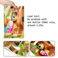 HAOORYX Masha and The Bear Party Plastic Bags, 50pcs Party Gift Bag Goodies Candy Treat Bag for Kids Masha and Bear Theme Birthday Party Supplies Children Rewards Baby Shower Decoration Pack